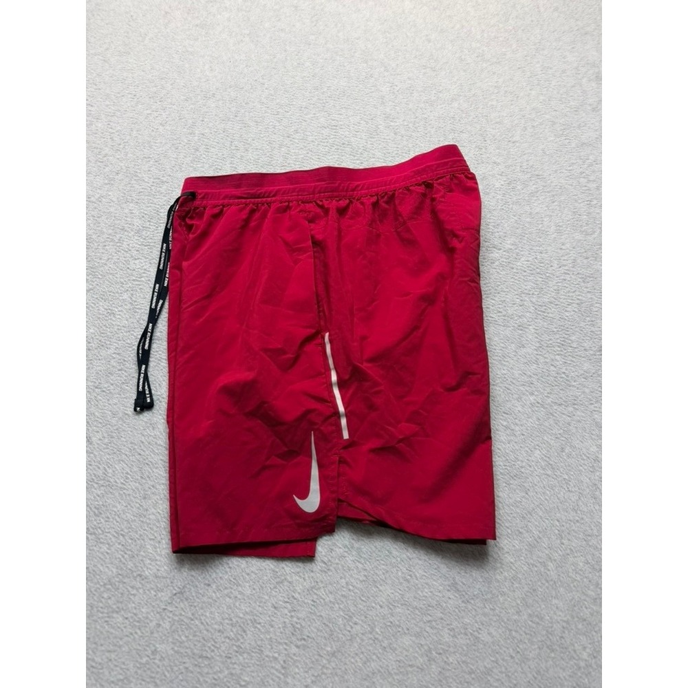 Nike Running Shorts Mens Large Red Reflective Swoosh Athletic Gym Training 7in